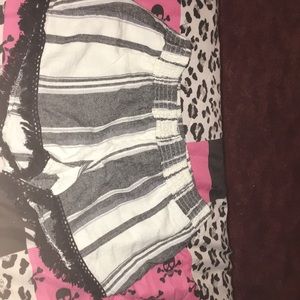 Black and white shorts